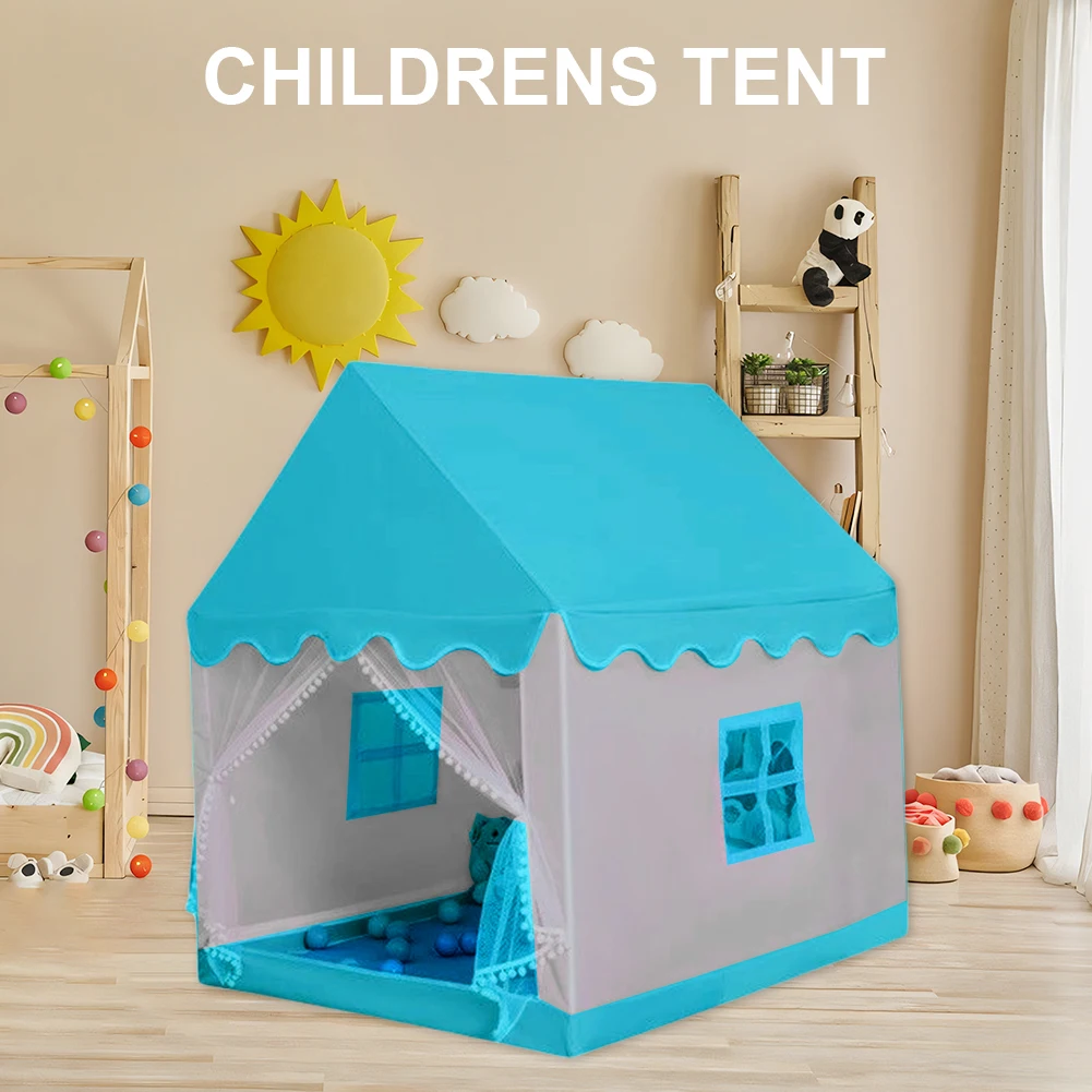 Large Children Toy Tent Folding Kids Tent Baby Play House Girls Pink Princess Castle for Indoor Outdoor Game Party Birthday Gift