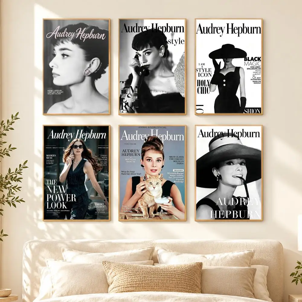 actress Audrey Hepburn Poster Poster HD Printing Cozy Nordic Style for Home Decor for Living Room Bedroom Cafe Gift