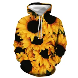 Fashion Sunflower Hoodies Scenery 3D Print Women Streetwear Oversized Pullovers Y2k Hoodie Hooded Sweatshirts Woman Kid Clothing