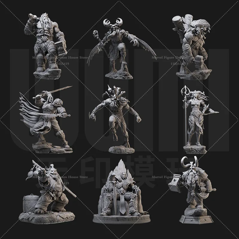 

1/24 1/18 Scale WOW Monk Minotaur Hunter Multiplayer Online Role Play Games DIY Self-assembled GK 3D Resin Un-panited Doll