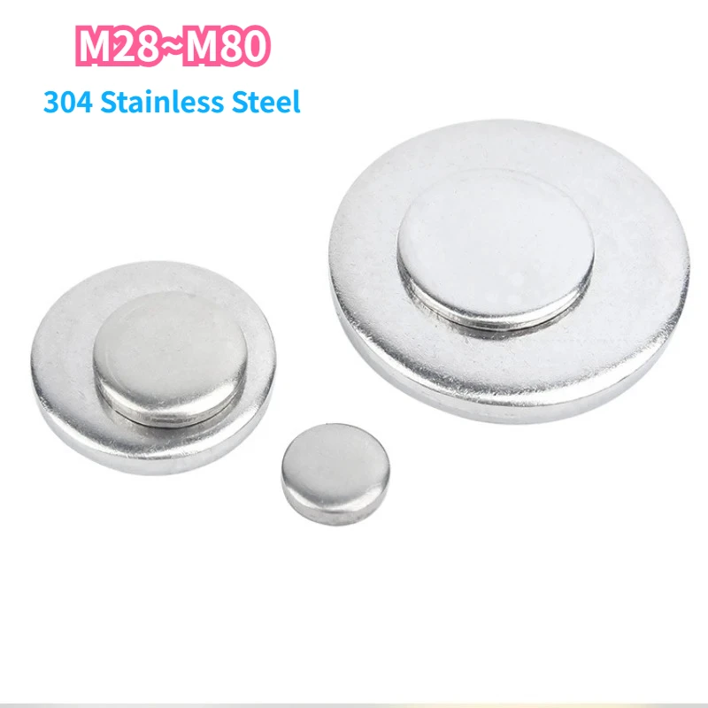 Round Plate Sheet Circular Solid Flat-Plate 304 Stainless Steel Round Disk Washer Without Hole And Rust Proof 28/30/32/34~80mm