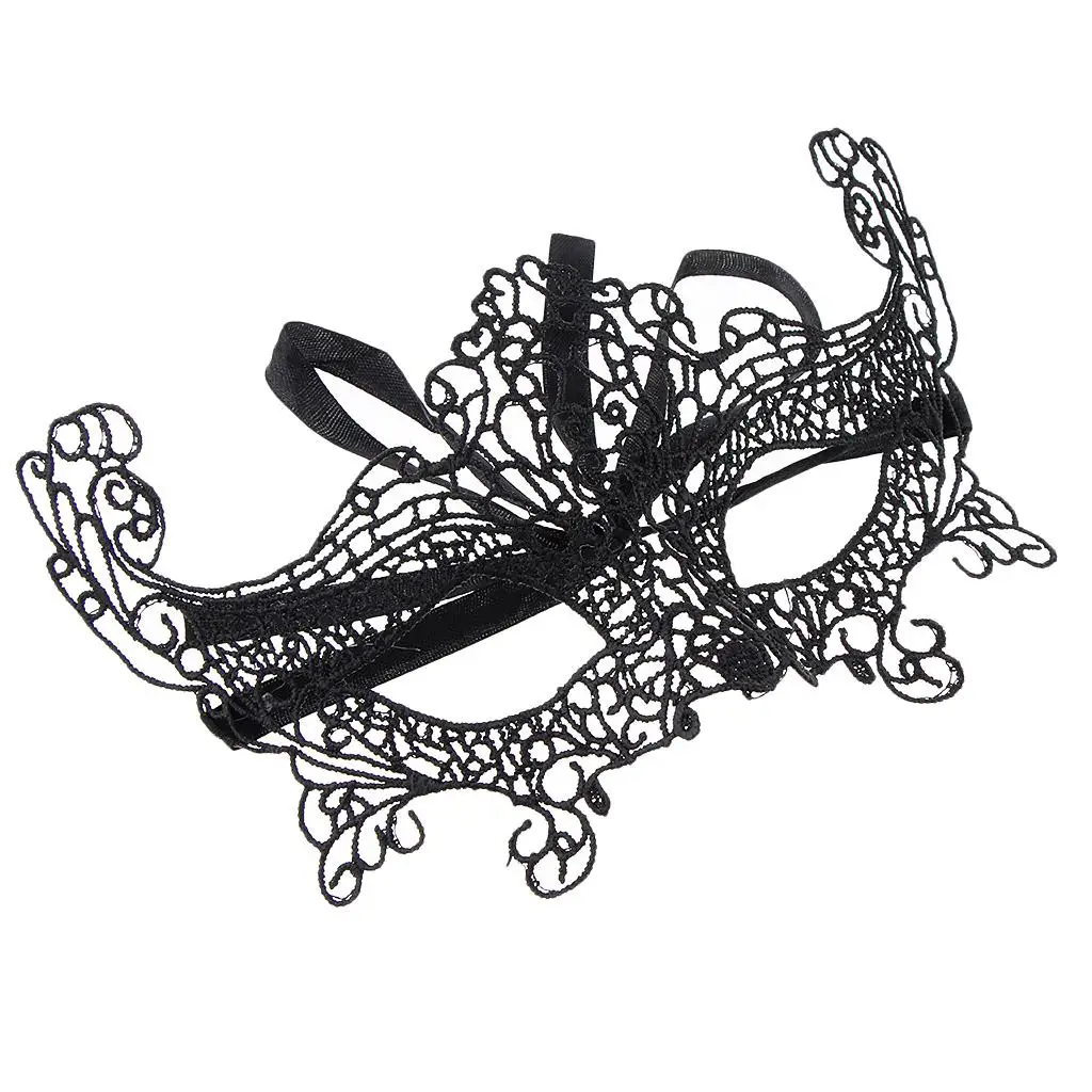

Черная кружевная маскарадная маска с элегантным дизайном в виде бабочки для женщин, для венецианских вечеринок и балов.