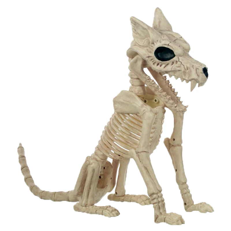 63CM Halloween Decoration Wolfhound Skeleton Animal Bone Ornaments Halloween Props Party Wolfdog Skull Specimen Display Decor