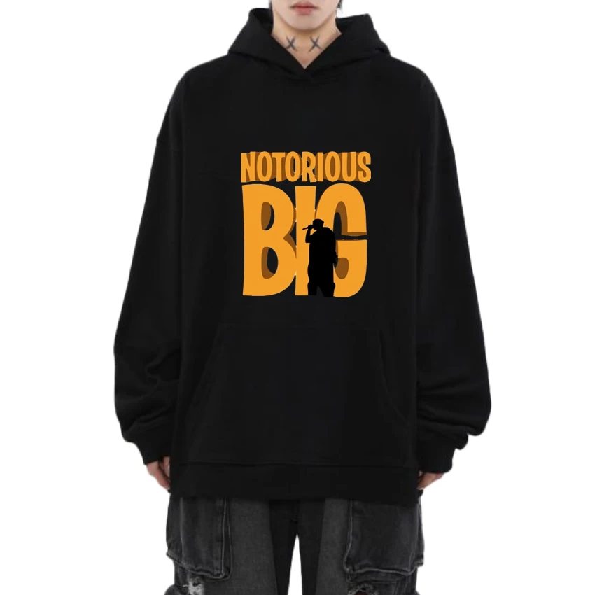 

Hot Sale Notorious BIG Hip Hop Album Graphic Hoodie Unisex vintage Y2k streetwear Men Women black Fleece Long sleeve pullovers