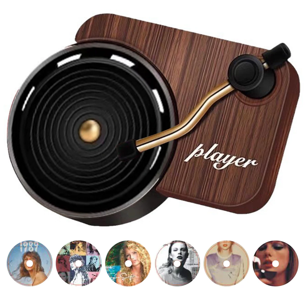 Record Player Car Vent Clip Car Air Freshener Air Vent Outlet Aromatherapy Clip Car Inter Decor Accessories for Music Fans