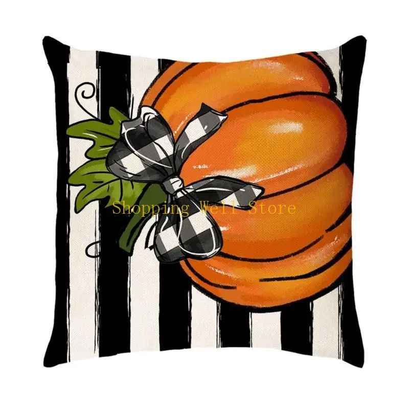 KX4B Festive Acción Gracias caja almohada calabaza Cubierta decorativa cojín Decorative Forma almohada con