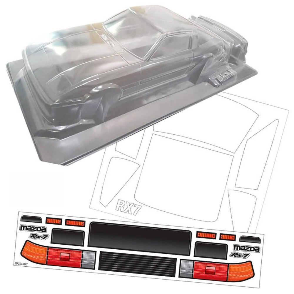 Scale 1/10 Mazda RX7 Lexan body sets for RC Drift Chassis 255mm-260mm Wheelbase Tamiya TT01 TT02 Kyosho fazer mk2 mst 3Racing