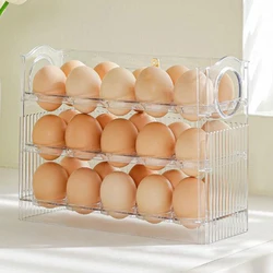 30 Grids Egg Tray Organizer Egg Storage Box Large Capacity Household Egg Holder with Handle Home Egg Container for Refrigerator