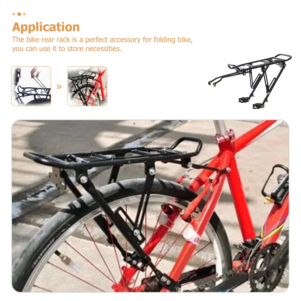 

1pc Aluminum Alloy Bike Rear Rack Lightweight Folding Bike Cargo Carrier Detachable Wear-Resistant Back Rack For Daily Cycling