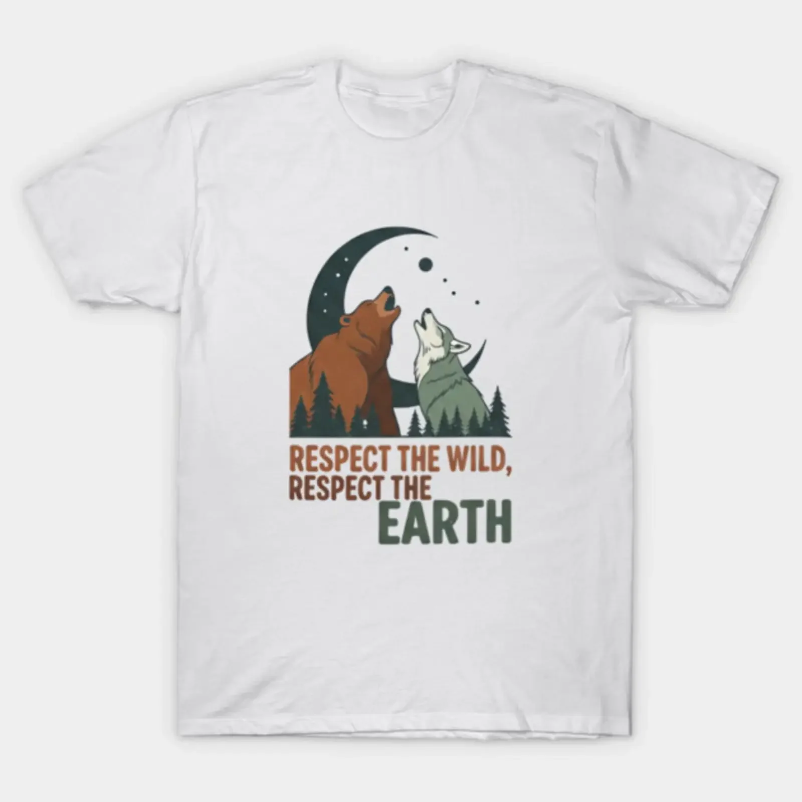 Respect the Wild Earth T Shirt vintage Washed Stretched Casual Breathable designer clothes Top For Everyday Wear Comfortable