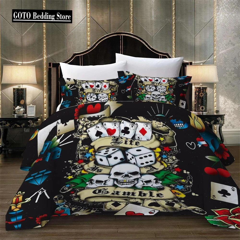 

Skulls Quilt Cover 2-3pcs/set Duvet Cover King Size Luxury Bedding Ropa De Cama 3d Beddengoed Winter Bedclothes Usa Eu Au Bed