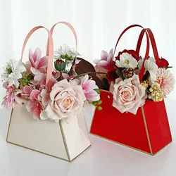 Portable Flower Box Rose Packaging Box Packaging Paper Bag Gift Box Flower Shop Wedding Mother's Day Valentine's Day