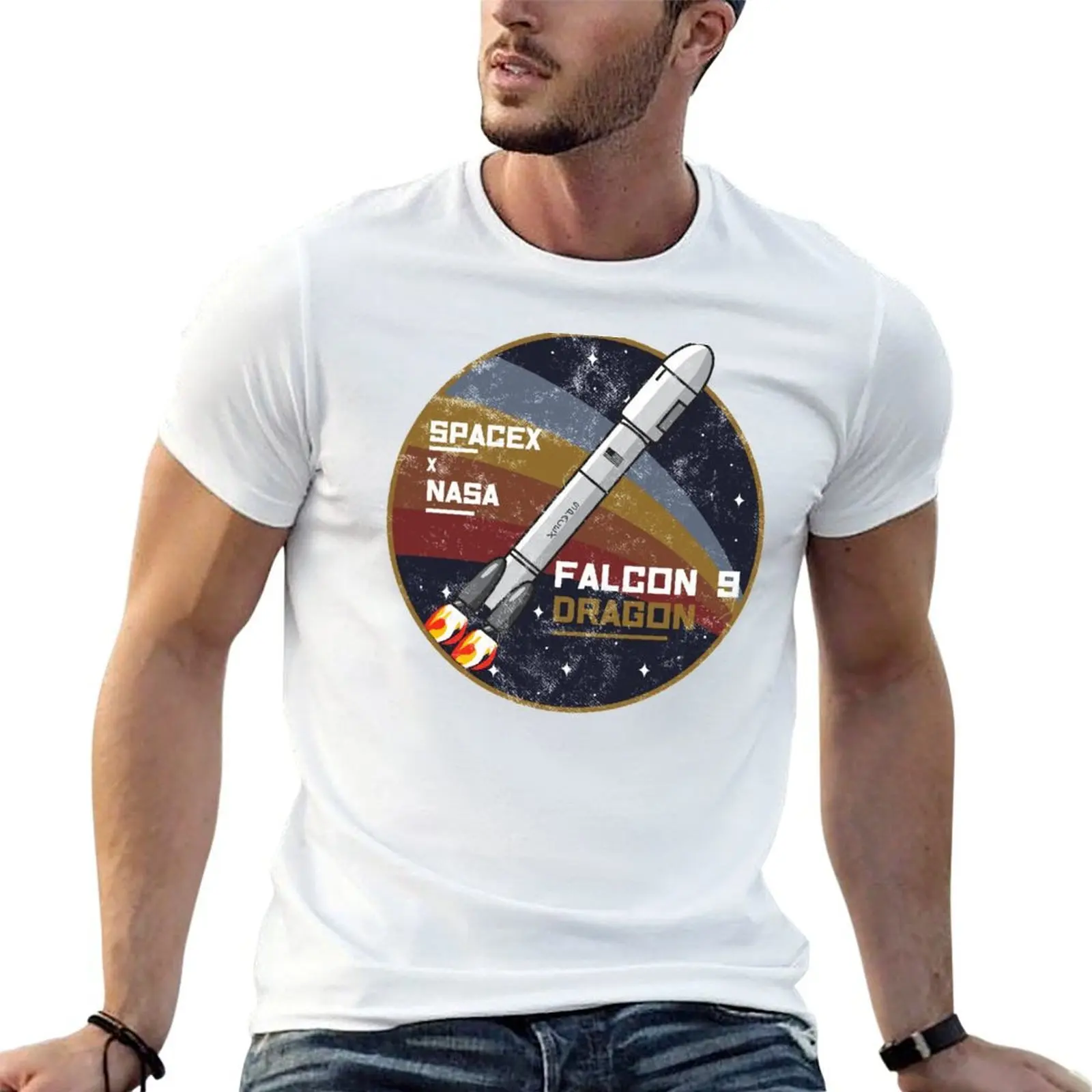 Falcon 9 - Dragon Aerospace T-Shirt plain shirts graphic tee luxury clothes men