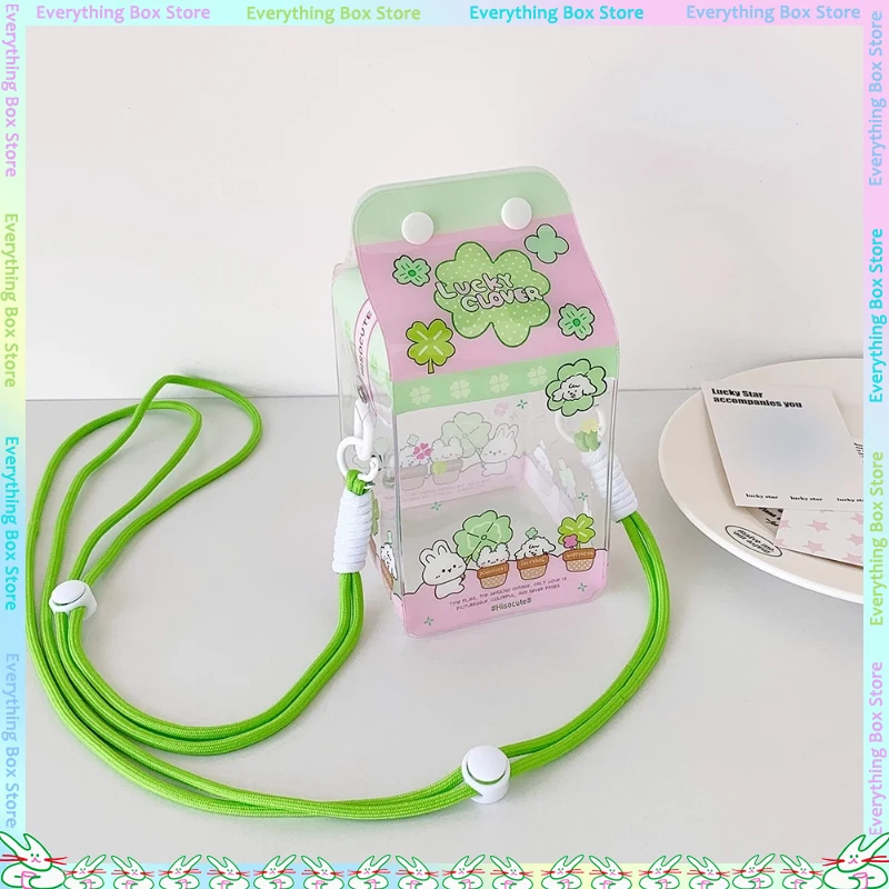 Simpatico sacchetto di immagazzinaggio per bambole da cartone animato per bambole all'aperto adatto per accessori per bambole con cordino trasparente per bambole in cotone da 10-13 cm