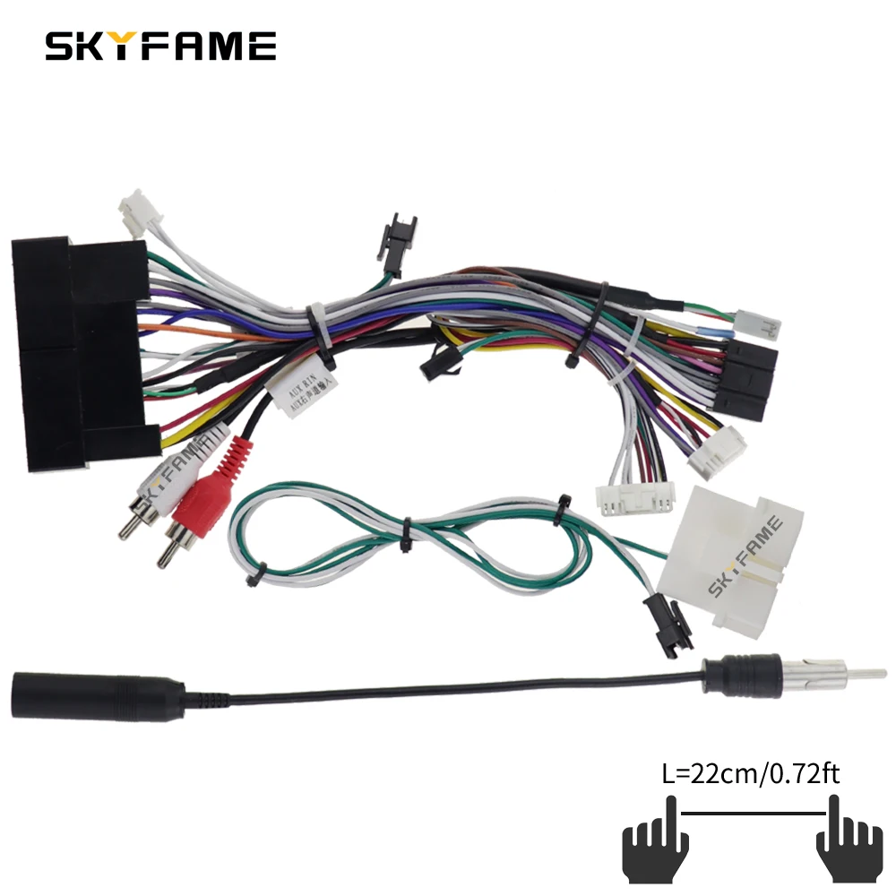 SKYFAME 16Pin Car Wiring Harness Adapter Canbus Box Decoder Android Power Cable For Hyundai IX35 HYK-RZ-12
