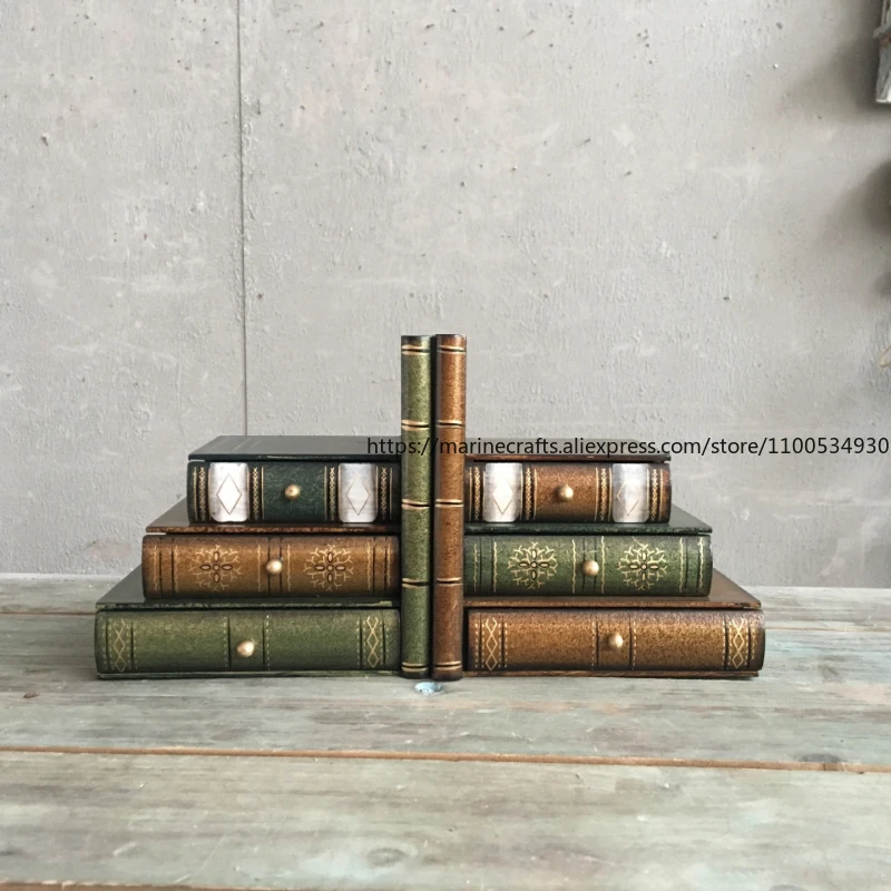 Retro Fake Book Ornaments Euro - Bookcase Wood Shelf recension och pris