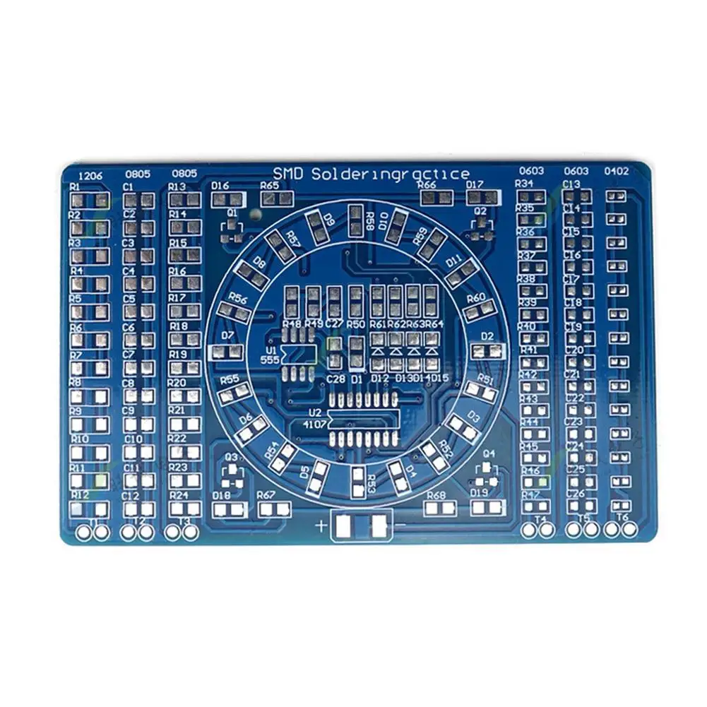 Placa de circuito smd para prática de solda, componentes eletrônicos smt, kit pcb diy, ferramentas de projeto básico para kit de solda