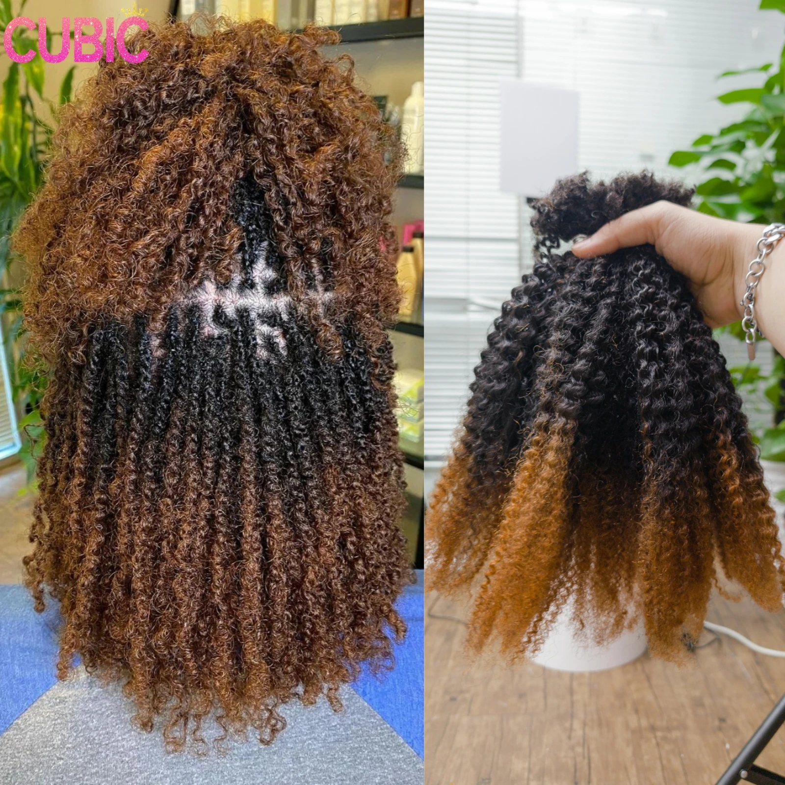 

4C Kinky Twist Вязание крючком Плетение волос 100% человеческие волосы Дреды Наращивание 16 "Вьющиеся человеческие волосы QVR Афро Кудрявые объемные волосы T1B-30 #
