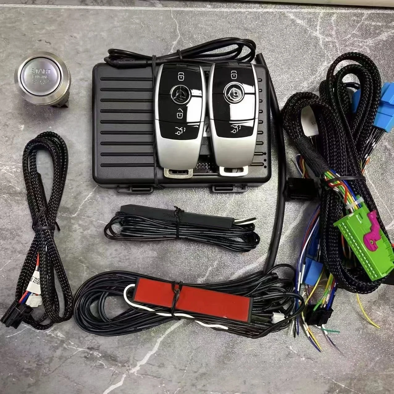 

Upgrade Passive Keyless Entry System Fit For Benz ML GL G A B CLA Keyless Go Convert Car To Push Start Ignition Kit Remote Start