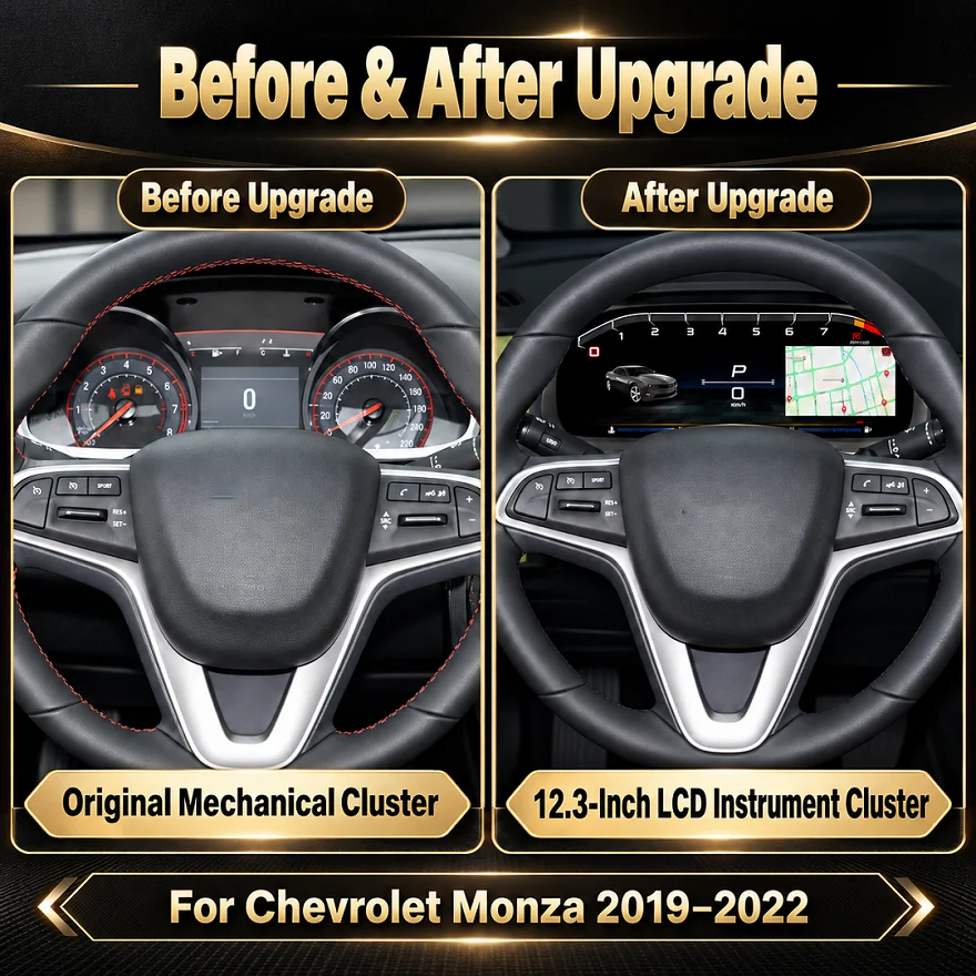 GAUGEWAY LCD Dashboard 12.3 Inch QLED For Chevrolet Monza 2019-2022, Plug and Play, Support Carplay, Car intelligent systems