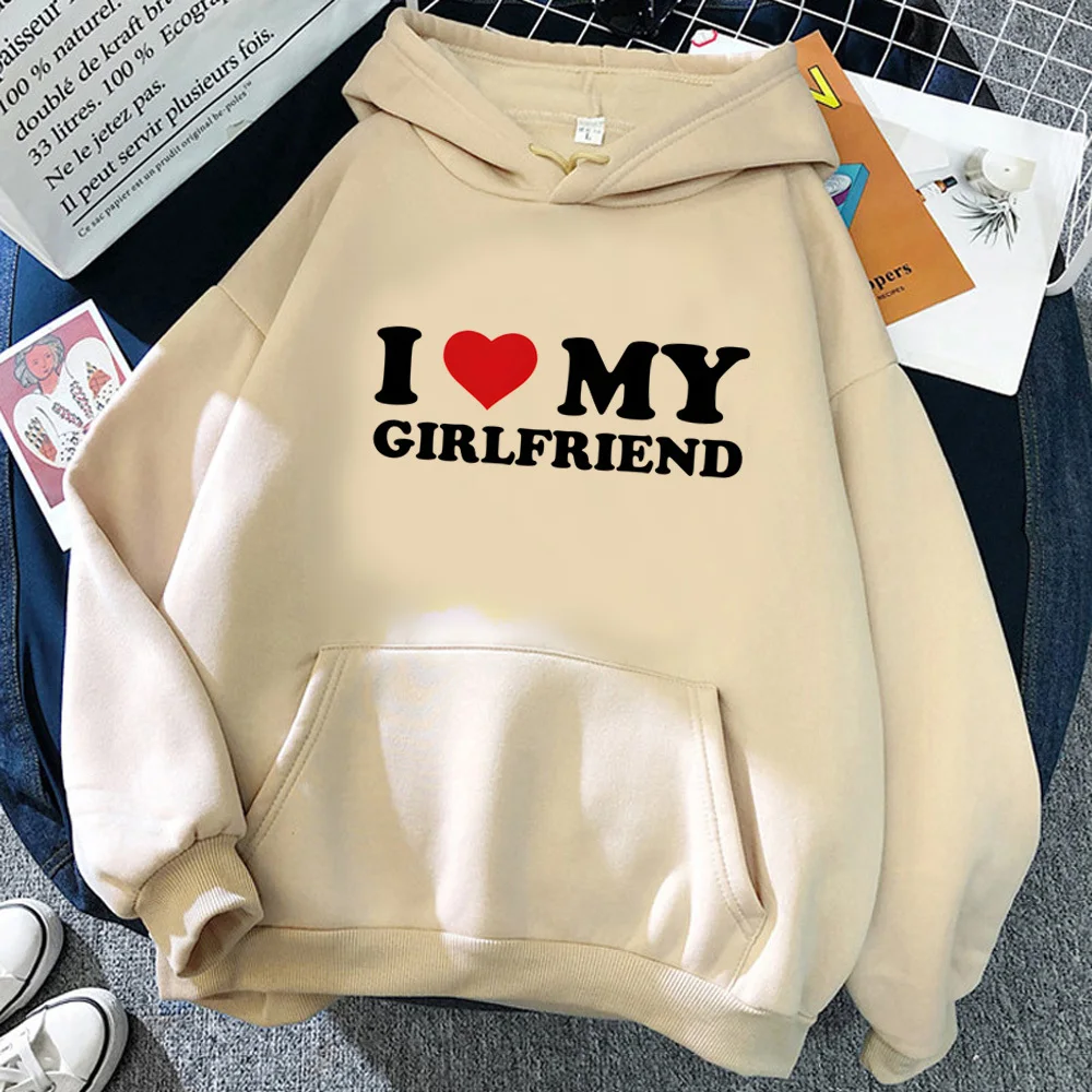 i Love My Boyfriend i Love My Girlfriend hoodie athleisure comic soft fabric kawaii pattern female pattern designer patterned