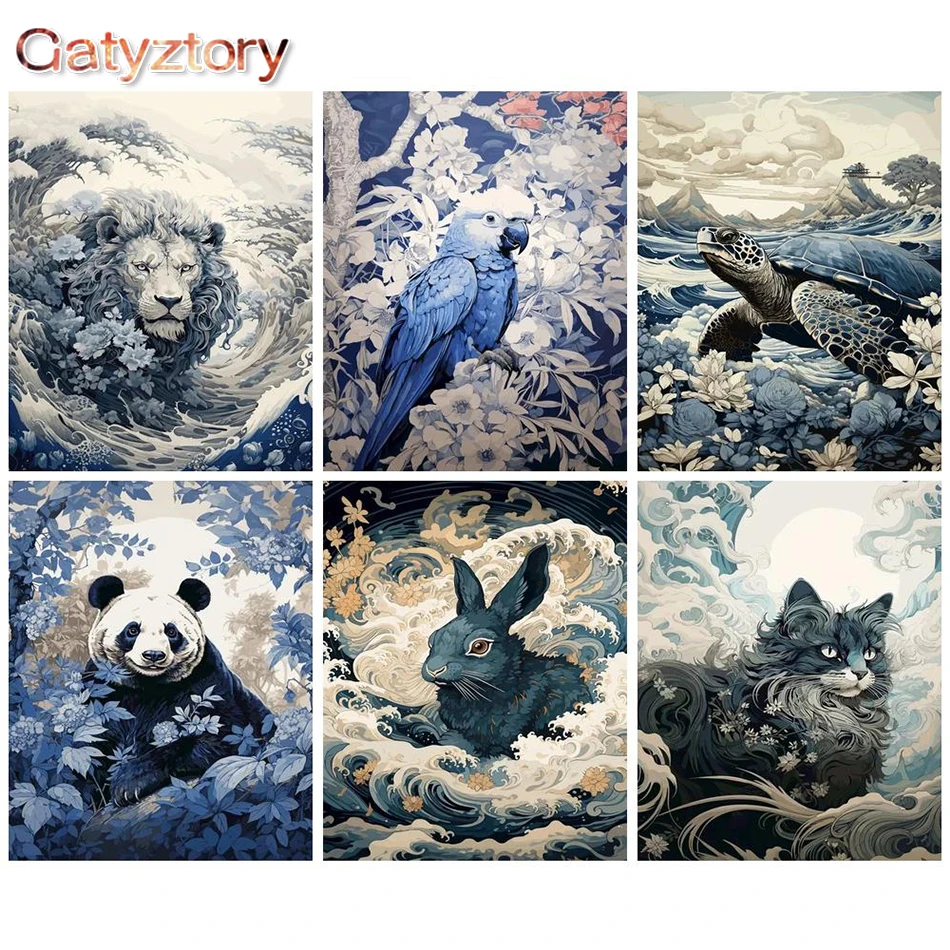 

GATYZTORY Oil Picture By Numbers On Canvas Animal Panda DIY Craft Kits Adults Paint Drawing Coloring By Number Home Decor Gift