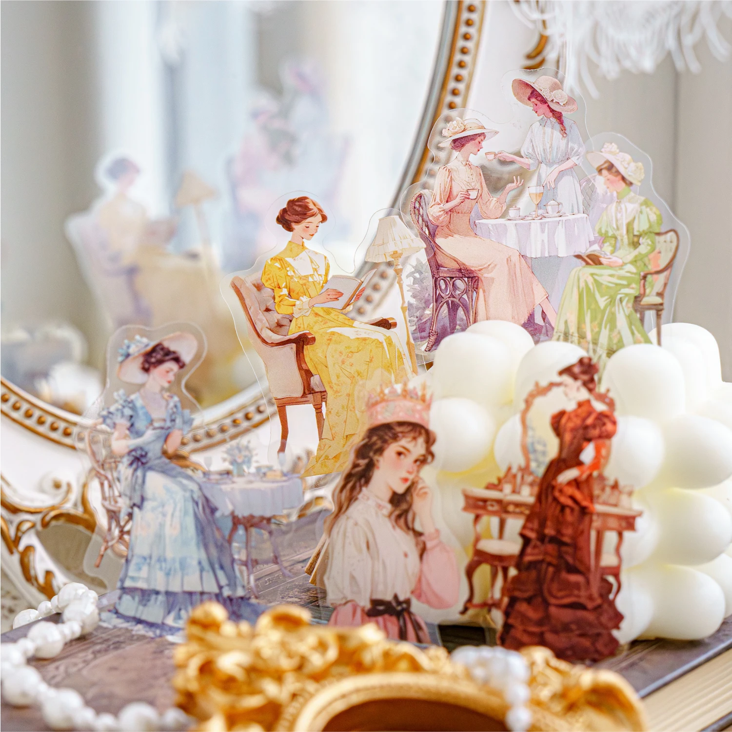 JIANQI 40 pcs Cute Sticker pack Girl Generation Decor Junk Journal DIY Srapbooking Creative Stationery Art Collage Photoa Album