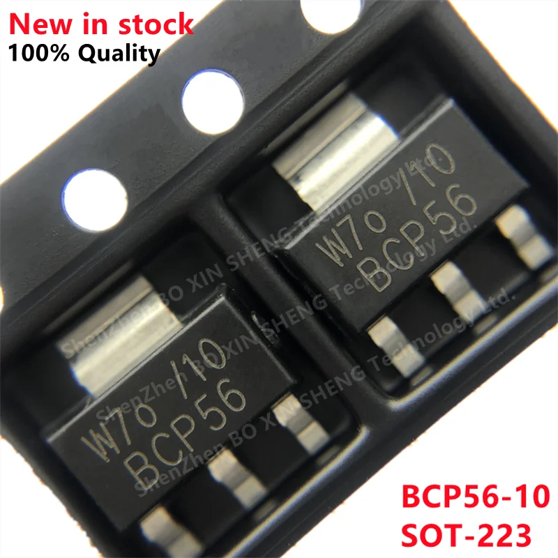 20PCS BCP56 BCP56-10 BCP56-16 NPN 80V 1A SOT-223 Transistors Tertiary Tube（BJT)