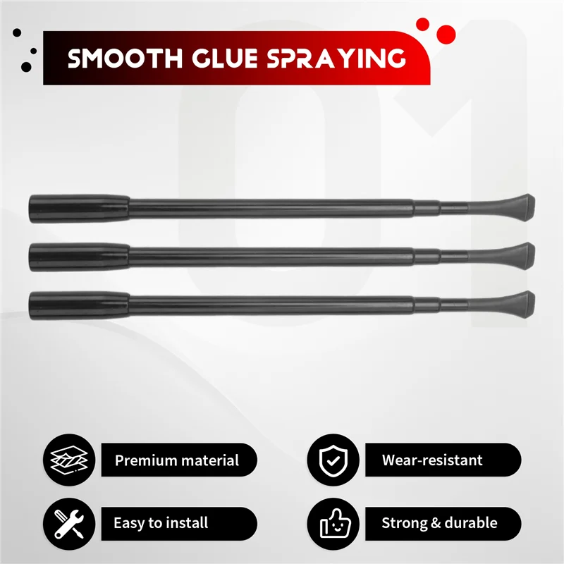 AB34-3Pcs de tubos de extensão de pistola de espuma de alumínio preto de 34 cm para aplicação uniforme de cola