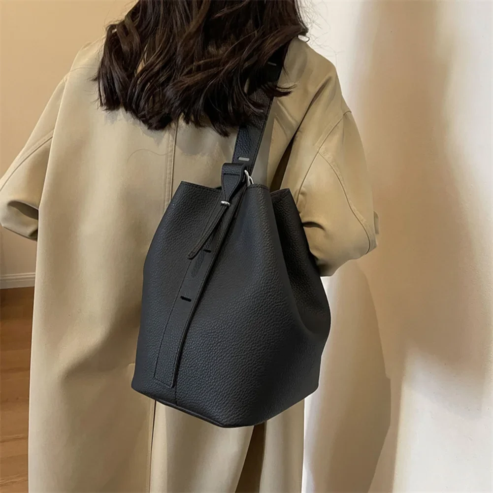 Luxury Brand Handbag for Women Designer Shoulder Bucket Tote Bag Chic PU Leather Clutch Bag Big Capacity Shopper Messenger Bag