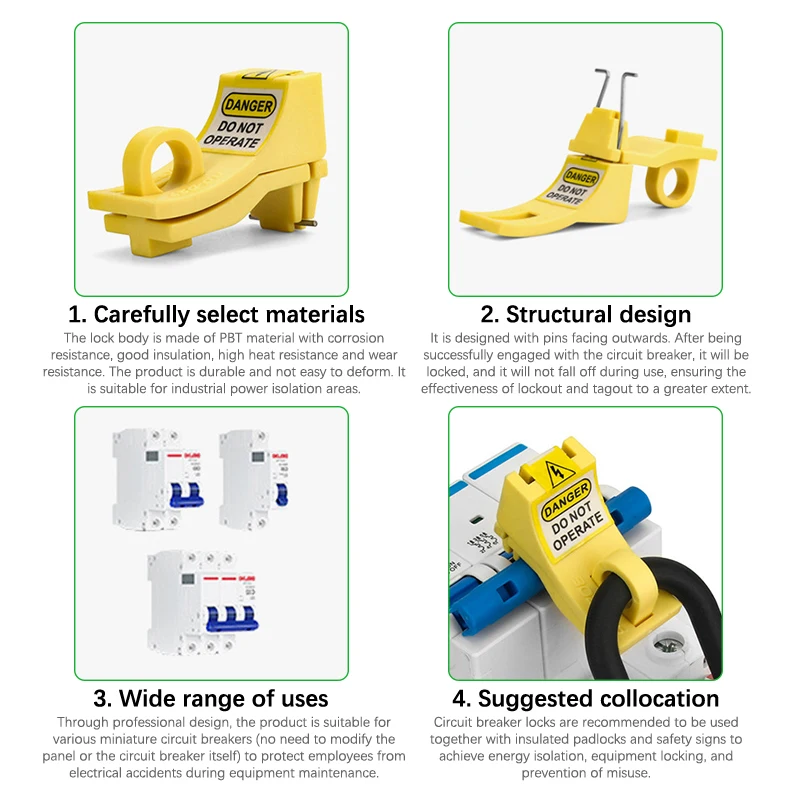 /KQM/Small Safety Pin Out Single Pole Loto Breaker Lockout Tagout Circuit Breaker Isolation Device