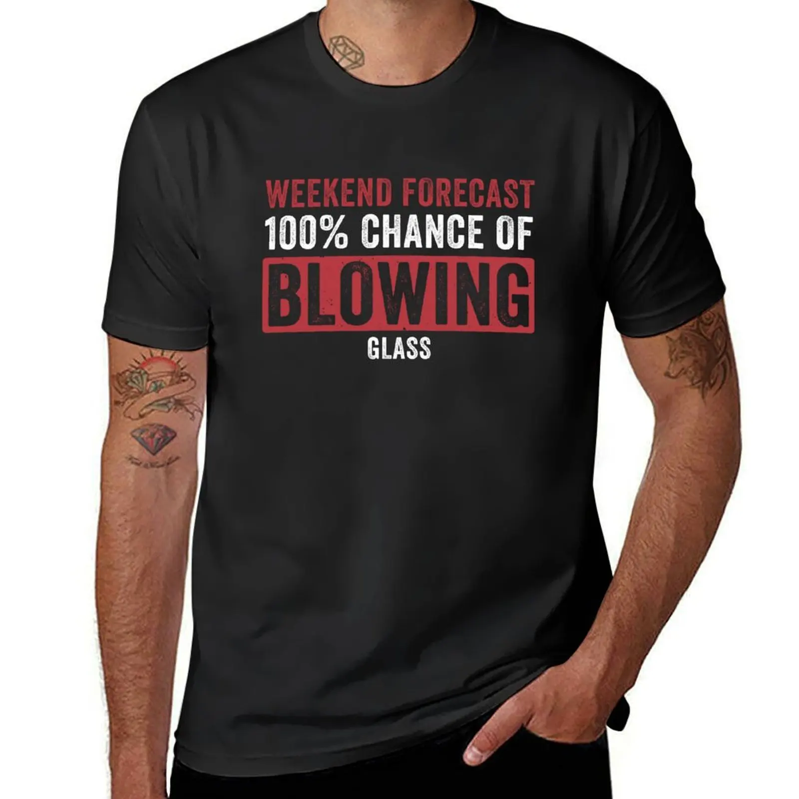 Weekend Forecast - 100% Chance Of Glassblowing Glassblower T-Shirt korean fashion hippie clothes mens graphic t-shirts hip hop