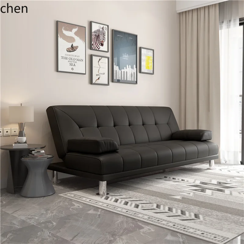 ZML Foldable Dual-use Sofa Bed Small Apartment Multi-functional Sofa Modern Minimalist Office Economical Leather