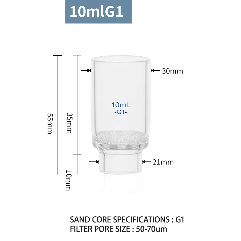 Glass sand core crucible filter 10/30/40ml funnel G1/G2/G3/G4/G5/G6 experimental supplies