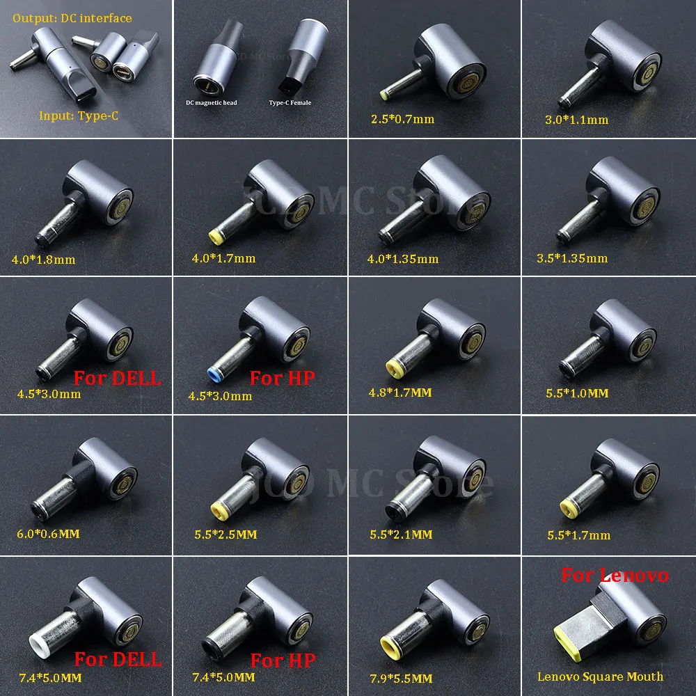 100 واط USB C نوع-C إلى 8Pin موصل دائري المغناطيسي محول الشحن السريع USB إلى تيار مستمر التوصيل لأجهزة الكمبيوتر المحمول شاحن التيار الكهربائي #1