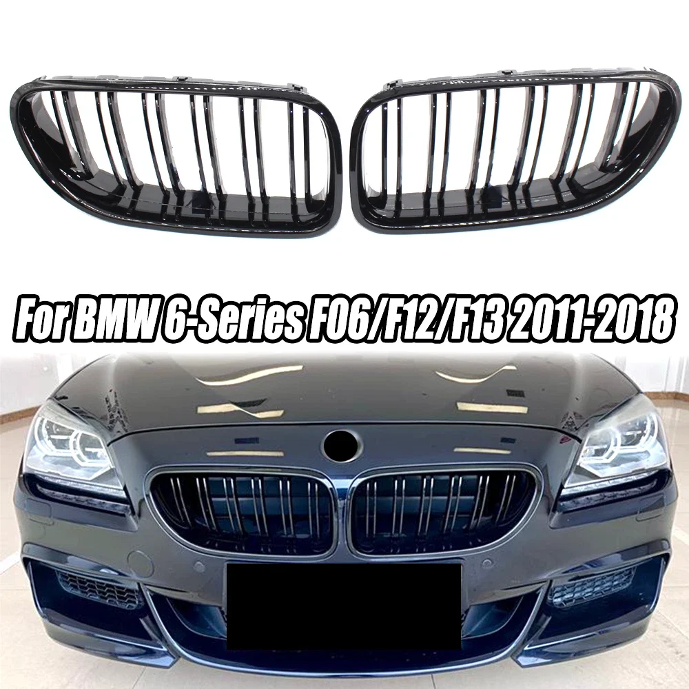 2Pcs Gloss Black Car Front Bumper Kidney Grill Grille 51137211921 For BMW M6 640i 650i F06 F12 F13 2012 2013 2014 2015 2016 2017