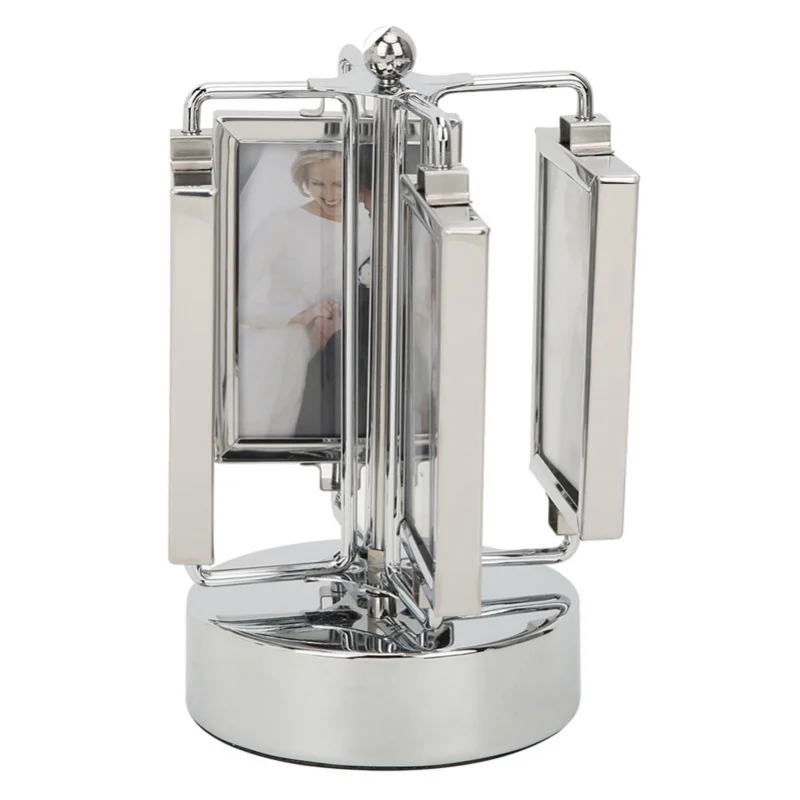 

D2 Kids Rotating Music Box Photo Picture Frame Home Living Room Bedroom Decoration For 3x2in Photo Metal Creative Photo Frame