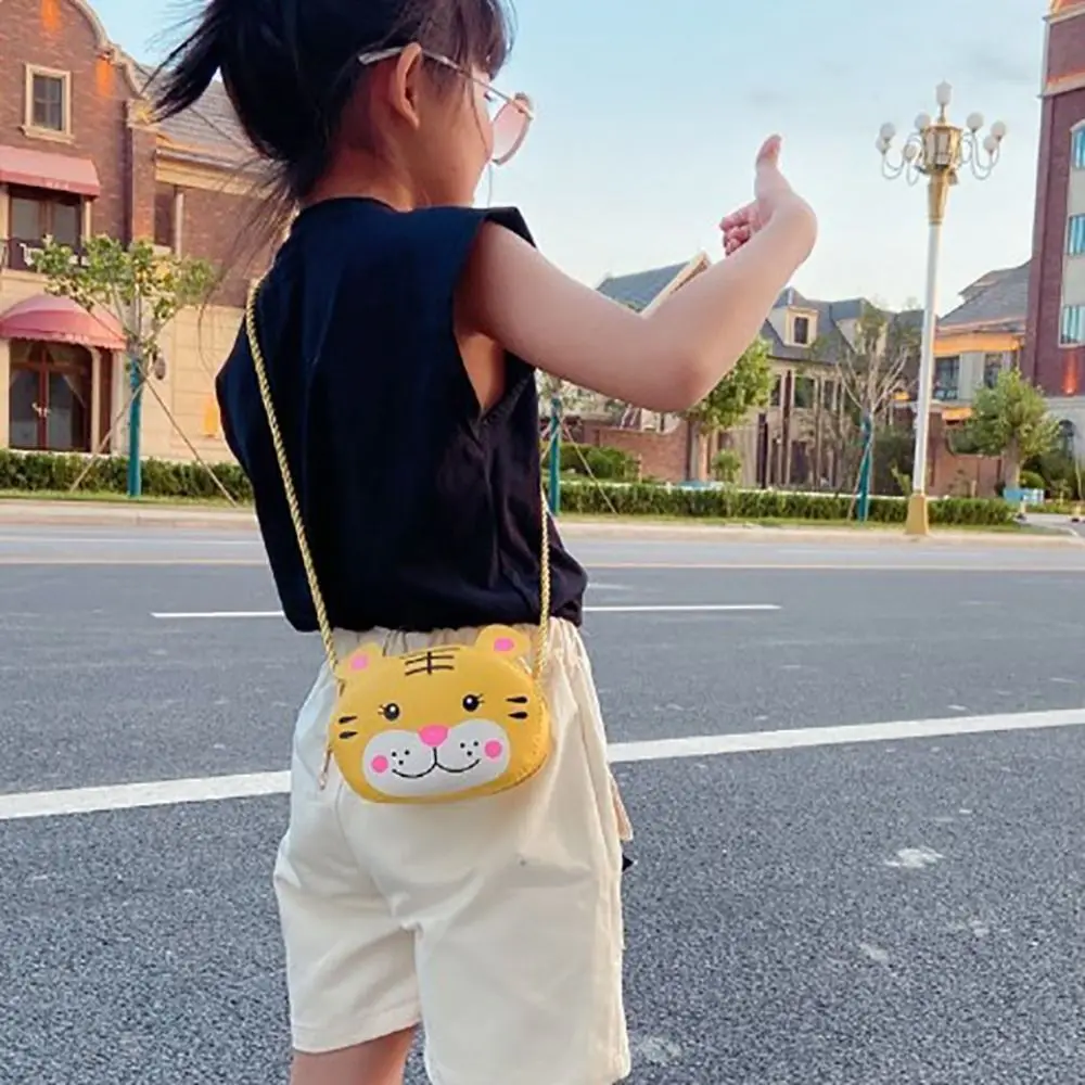 Cute Cartoon Children Crossbody Bags Small Animals PU Leather Shoulder Bag Small Coin Purse Handbag Mini Messenger Bag