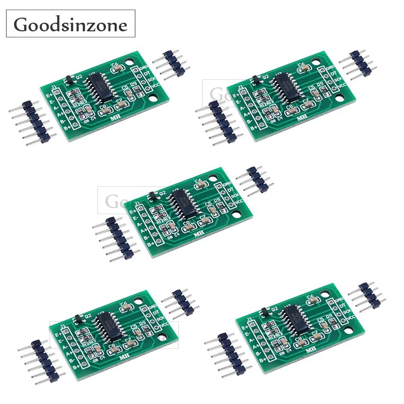 

Усилитель тензодатчика HX711 из 5 штук — 24-битный двухканальный прецизионный АЦП для Arduino и Raspberry Pi