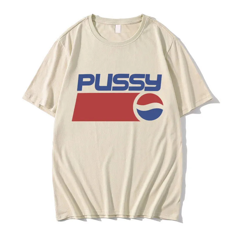 مضحك كس ميمي تي شيرت مطبوع موضة العلامة التجارية الرجال النساء عادية المتضخم قصيرة الأكمام بلايز الذكور Crewneck 100% القطن الخالص التي شيرت #6