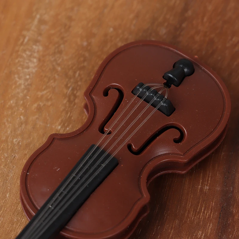 

1 Set Mini Plastic Violin Dollhouse Decorative Crafts Music Instrument