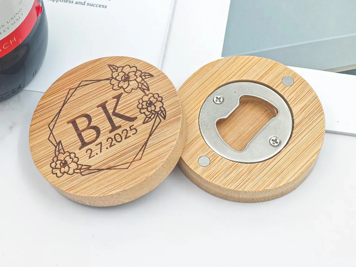 Ouvre-bouteille en bois personnalisé, cadeaux de fête de mariage, tire-bouchon unique, cadeaux pour les garçons d'honneur de Bestman, logo personnalisé du bar et du restaurant