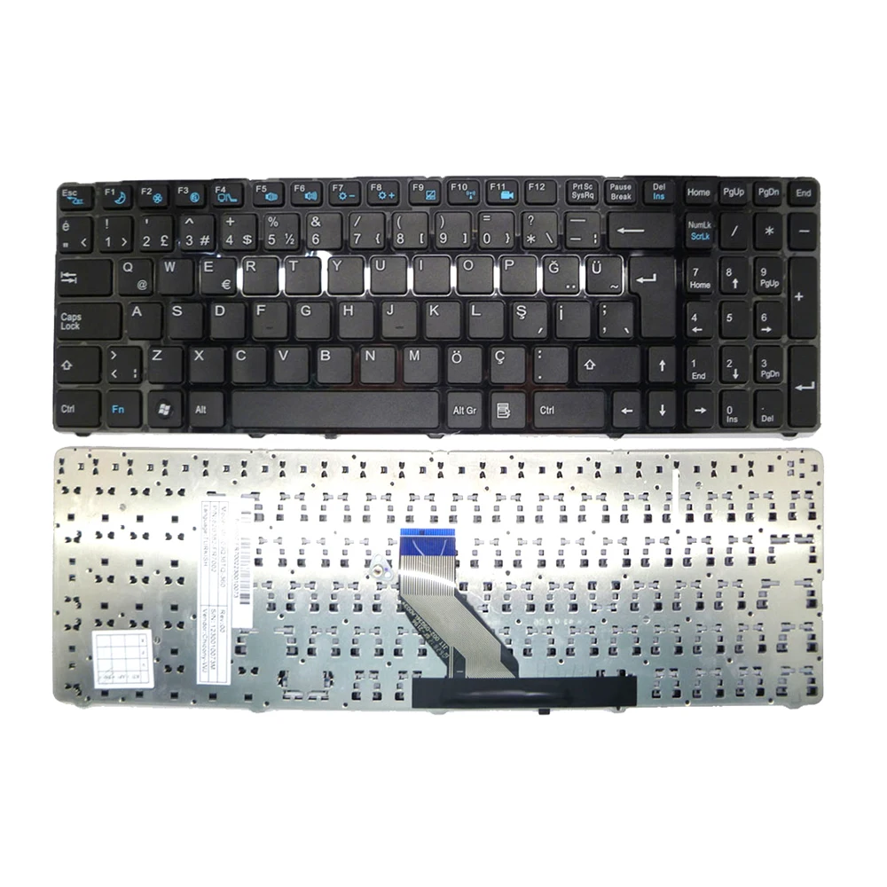 Laptop Keyboard For ECS MT50 MT50II1 MT50IN Turkish TR MP-09Q36TQ-360 82B382-FR7002 Black With Frame