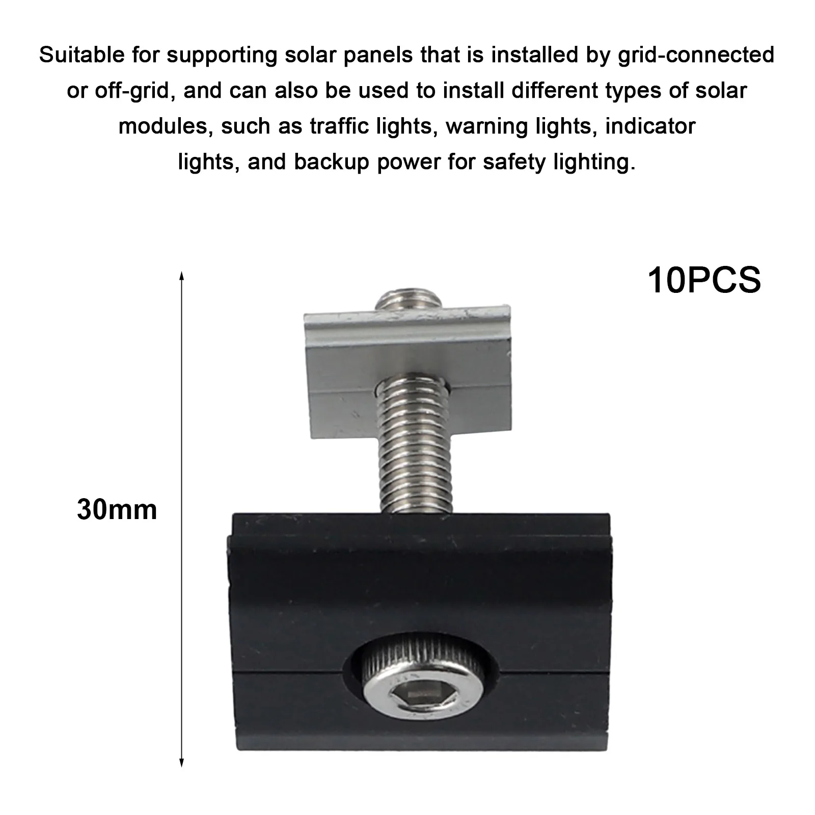 Clamps Middle Clamps Aquaculture Automotive Abrasion Resistant Aluminium Alloy Middle Clamps Solar Panel Middle Clamp