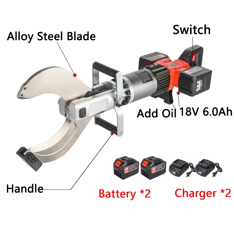 Rechargeable Electric Brushless Hydraulic Cable Cutter LC-120 Copper Aluminum Armored Cable Cutting Machine Wire Cutting Pliers
