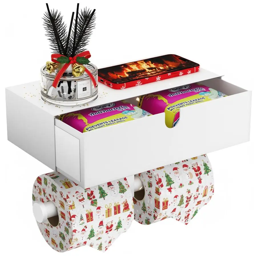 

Держатель для туалетной бумаги с полкой для хранения, настенный, из нержавеющей стали, диспенсер для влажных салфеток, T