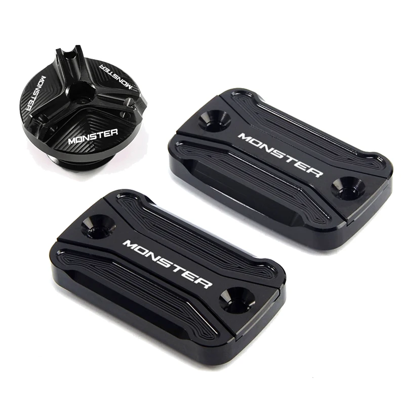 Motorcycle Accessories For DUCATI MONSTER 600 620 M600 M620 2001-2004 (not for 2005) Brake Fluid Reservoir Covers Oil Filler Cap