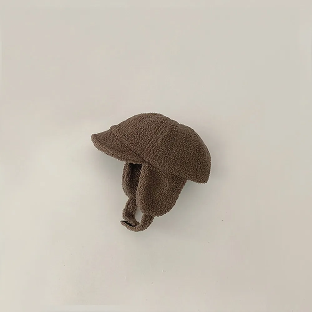 

Korean Style Children's Baseball Hat Solid Color Ear Protection Children Warm Hats Windproof Keep Warm Duck Tongue Hat