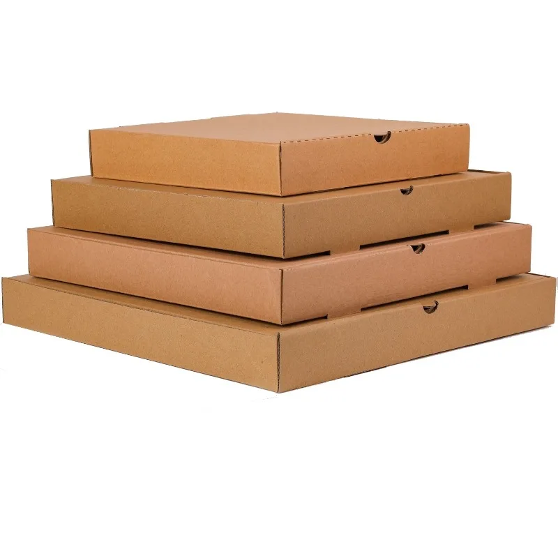 10 Stück Wellpappe-Pizza-Verpackungsboxen 6/7/8/9/11/12 Zoll dreischichtige Papierhülle, faltbare Verpackungsbox für die Lieferung von Gebäck-Pizza
