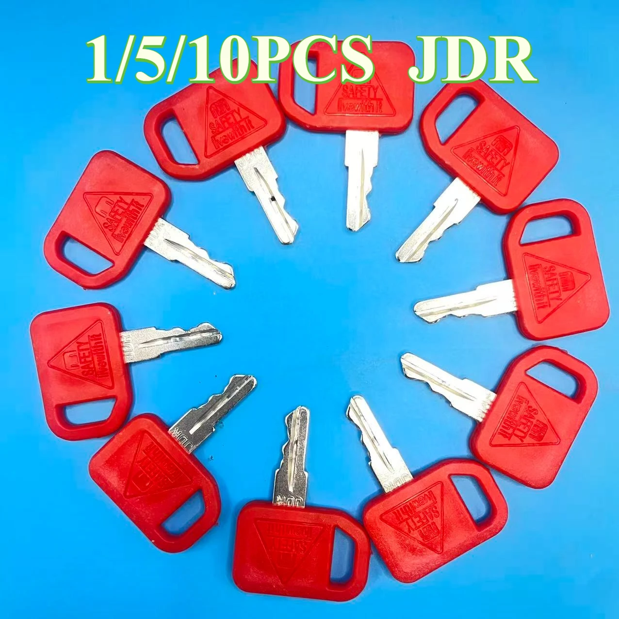 JDR 1/5/10PCS Excavator Keys for AT195302 AR51481 600 Loaders Backhoe Tractor Heavy Equipment Key